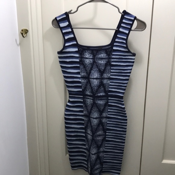 BCBGMaxAzria | Dresses | Bcbg Blue Pattern Bandage Dress | Poshmark